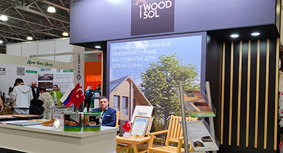 Стенд компании Woodsol на выставке «Красивые дома 2022»