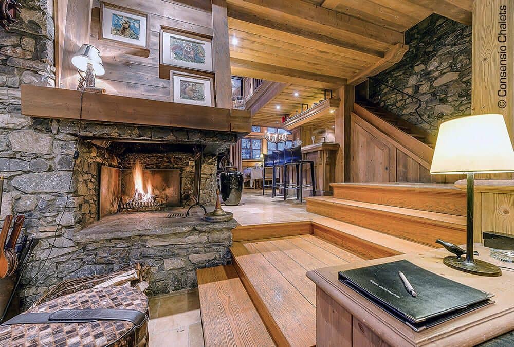 Камин в интерьере Chalet Montana