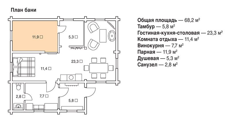 План бани