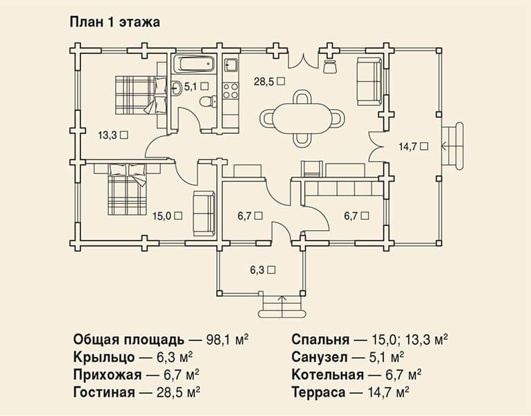 План гостевого дома