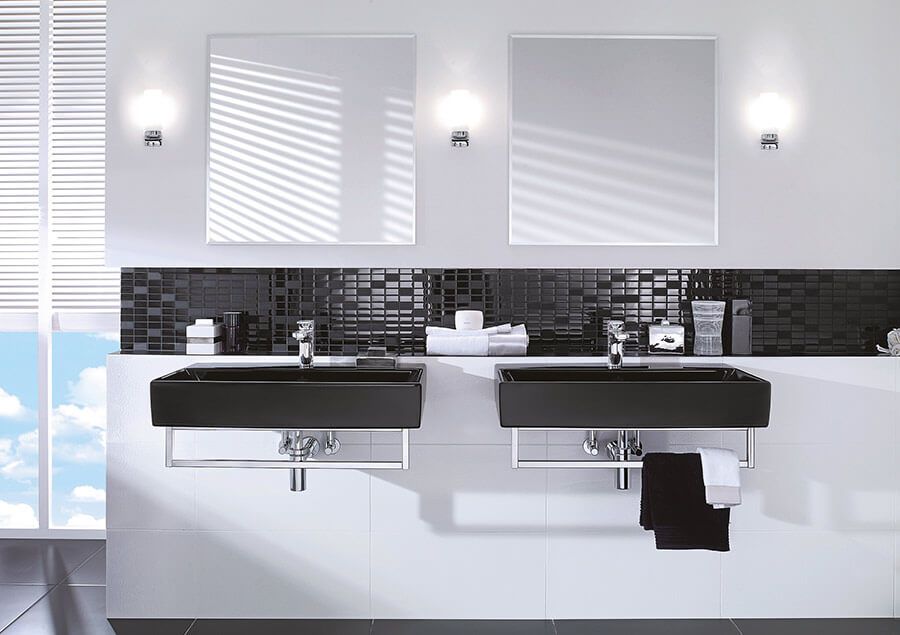 Тема контраста в дизайне ванной комнаты