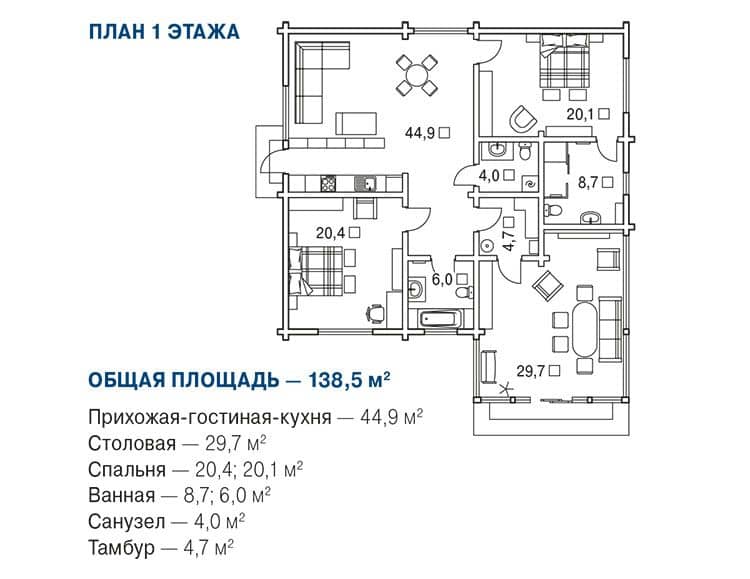 План 1 этажа<